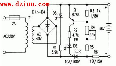 简易电动自行车快速充电器电路图及原理