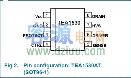 电源管理芯片TEA1530AT电路图及引脚功能图