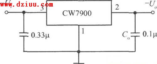 CW7900构成的固定负输出电压集成稳压电源电路