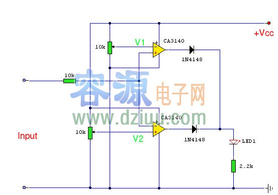 基于ca3140电压比较器电路图