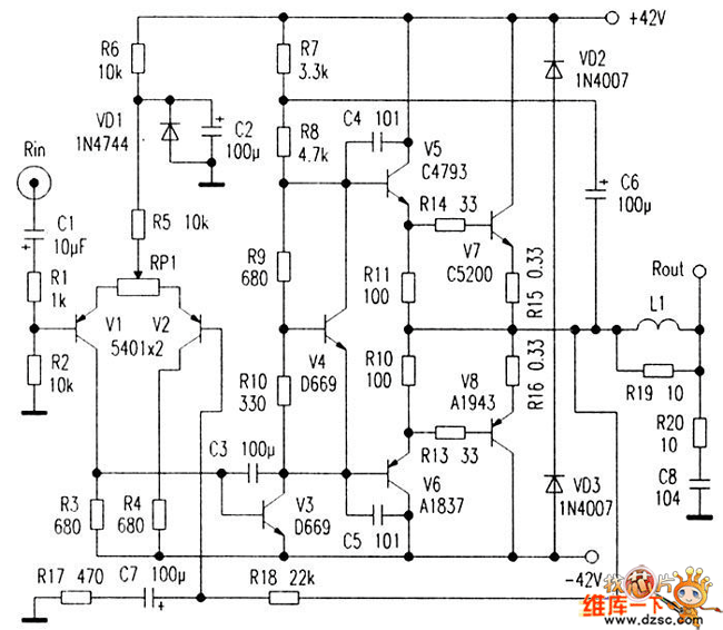 用6C33C—B制作10W单端放大器电路图