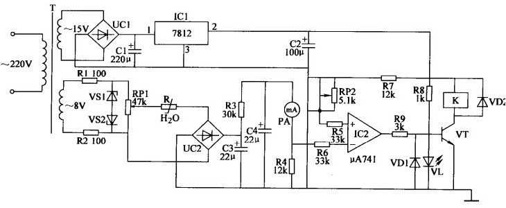 全自动加湿器工作原理电路图