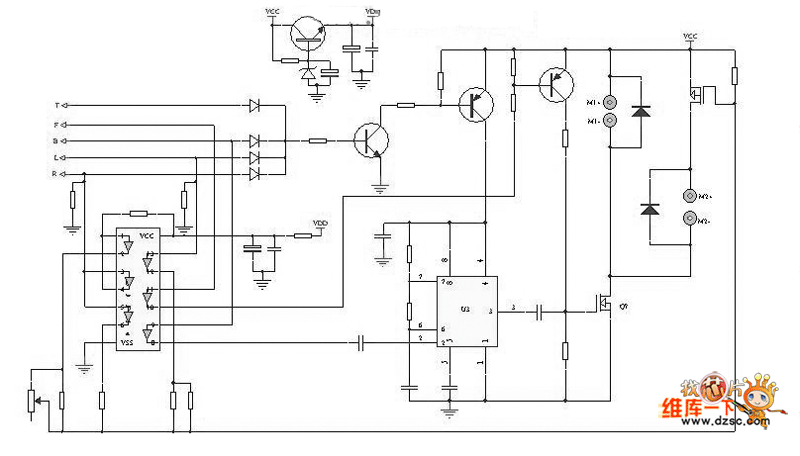 遥控直升机驱动电路部分电路图