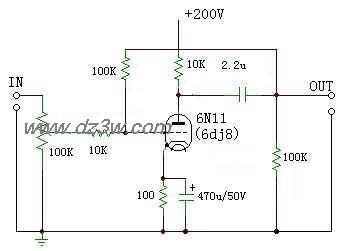 6n11((6dj8)单管前级电路
