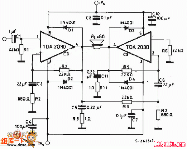 tda2030nbsp;l功放电路图