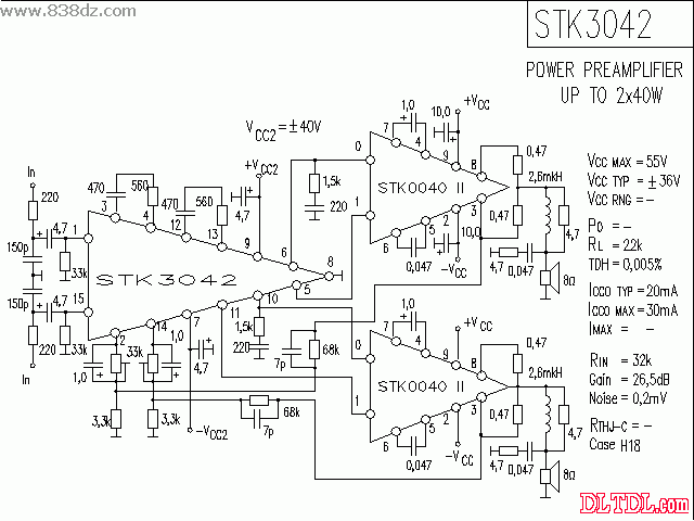 stk3042功放电路图纸原理图