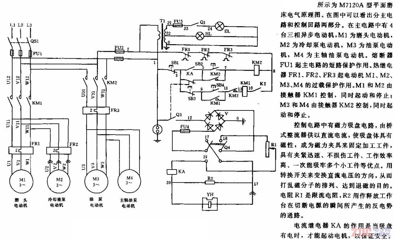 m7120a型平面磨床电气原理图