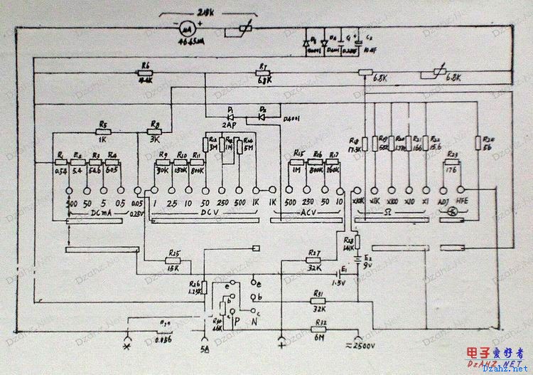 mf-47型万用表主电路