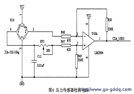 采用lm2904制作的压力传感器检测电路