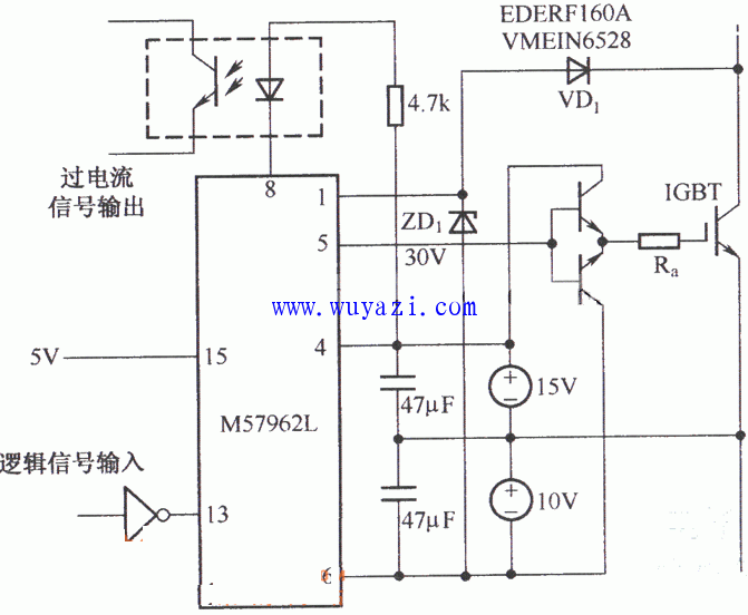 m57962al的内部结构方框电路原理图