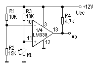 1.88v第12.0v   《lm339应用电路》   上图是一个lm339在微波炉中的